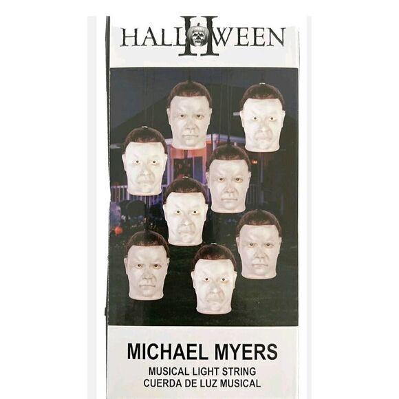 HALLOWEEN II MICHAEL MYERS 2022 New MUSICAL STRING LIGHTS SET OF 8 LIGHTS Decor - Picture 2 of 7